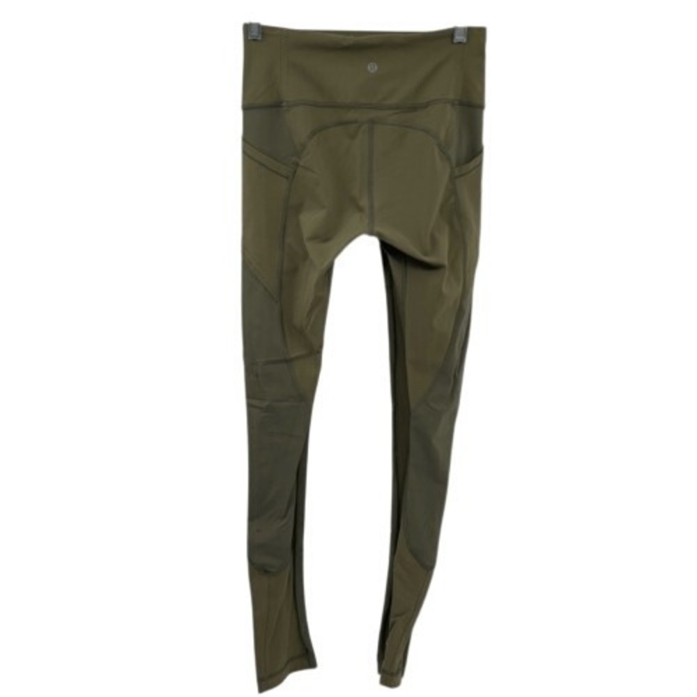 Lululemon Legging Women Size 6‎ Green High Rise Compression Workout Gym Run